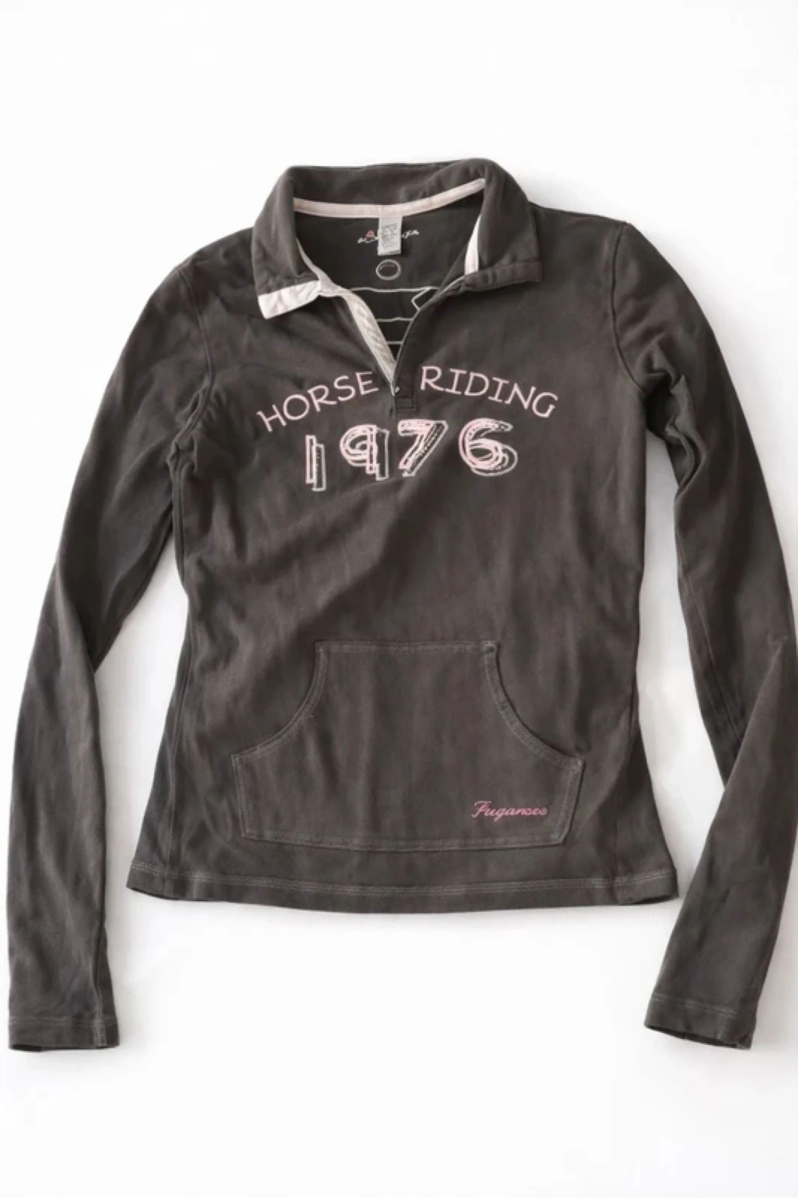 Pull d’équitation Fouganza gris – taille 14 ans / XS femme – très bon état